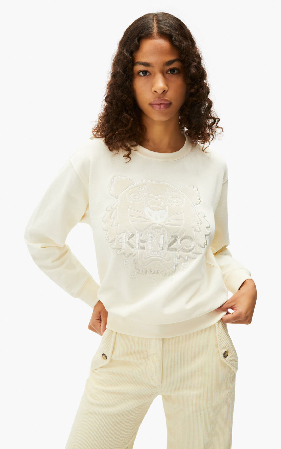 Sweatshirt Kenzo The Inverno Capsule Tiger Feminino - Branco | 304BRZVNI